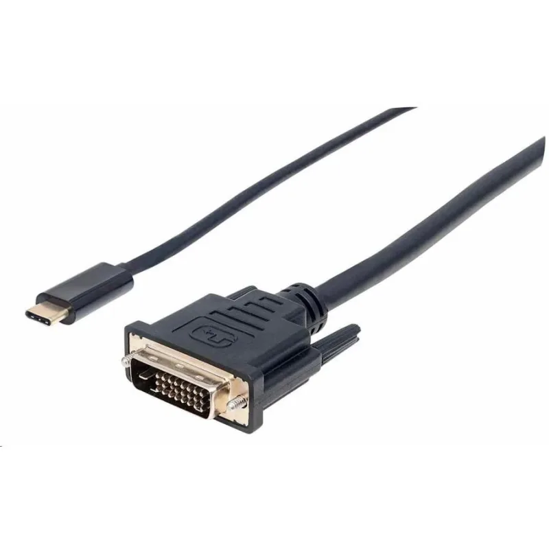 Manhattan kábel USB-C na DVI, 2 m, čierny 152457