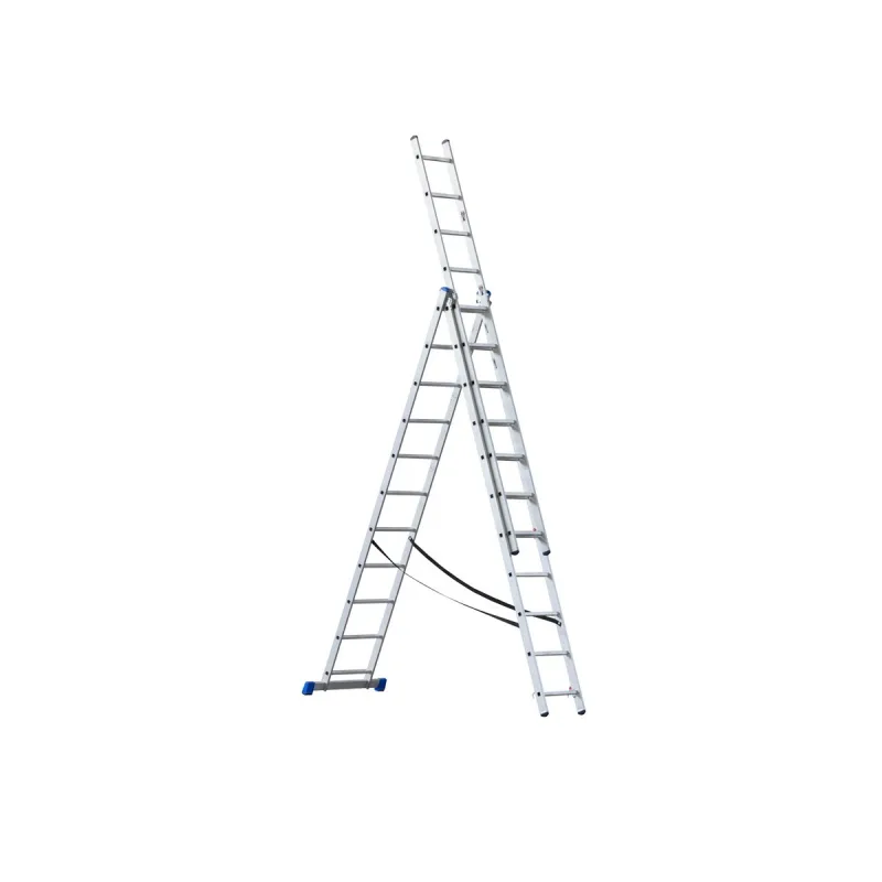 Trojdielny hliníkový rebrík 7,6m, 3x11 priečok