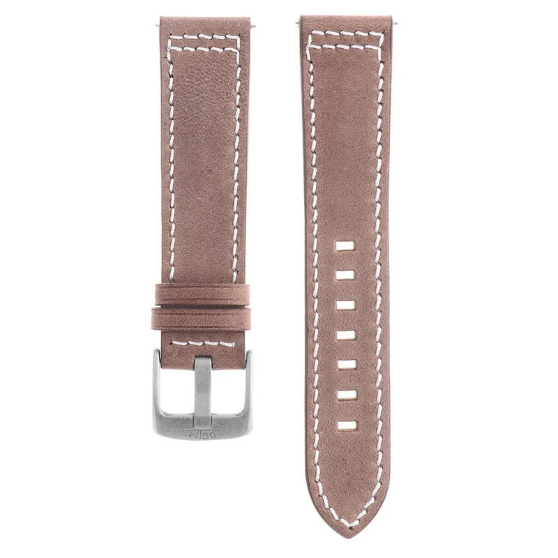 MPM Unisex řemínek na hodinky z pravé kůže hnědý RB.13200 (22 mm) - A