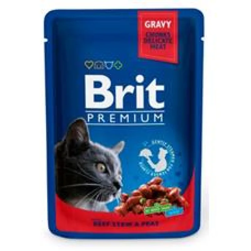 Brit Premium Cat kapsa with Beef Stew & Peas 5x100 g