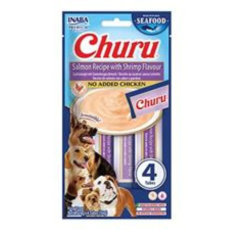 Churu Dog Fish Salmon Recipe with Shrimp Flavour 4x14g
