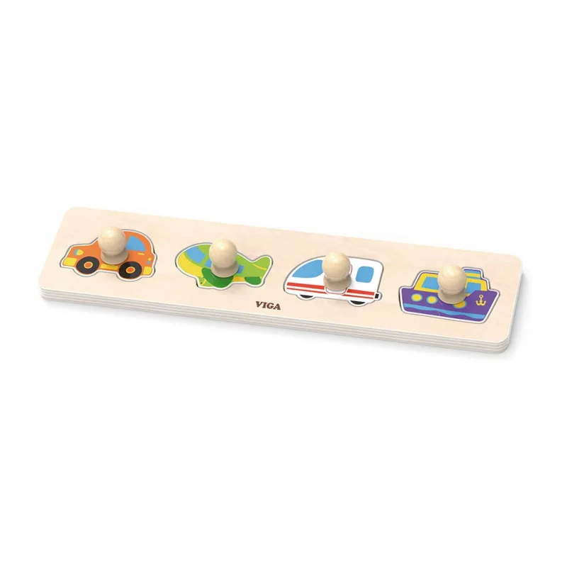 Detské drevené puzzle s úchytmi Viga Transport