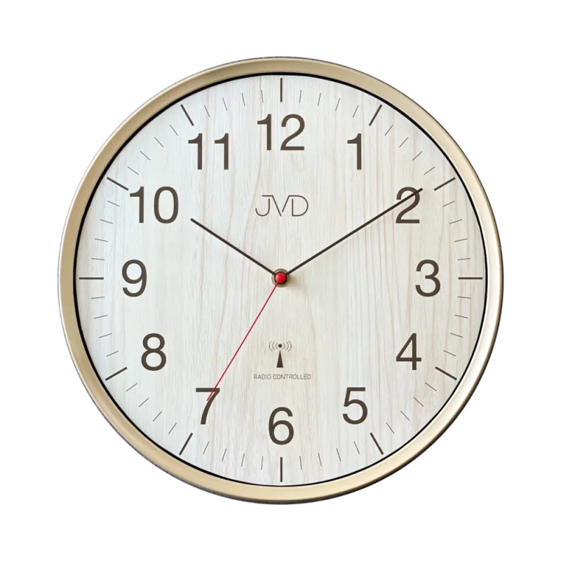 JVD Nástěnné rádiem řízene hodiny JVD RH17.2 v imitaci dřeva