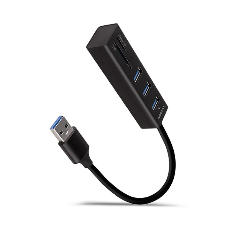 AXAGON HMA-CR3A, USB 3.2 Gen 1 hub, porty 3x USB-A + čítačka kariet SD/…
