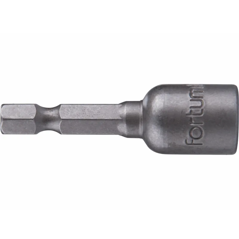 Hlavica nástrčná magnetická so 6-hrannou stopkou 1/4’’, 10x48mm, CrV, FORTUM