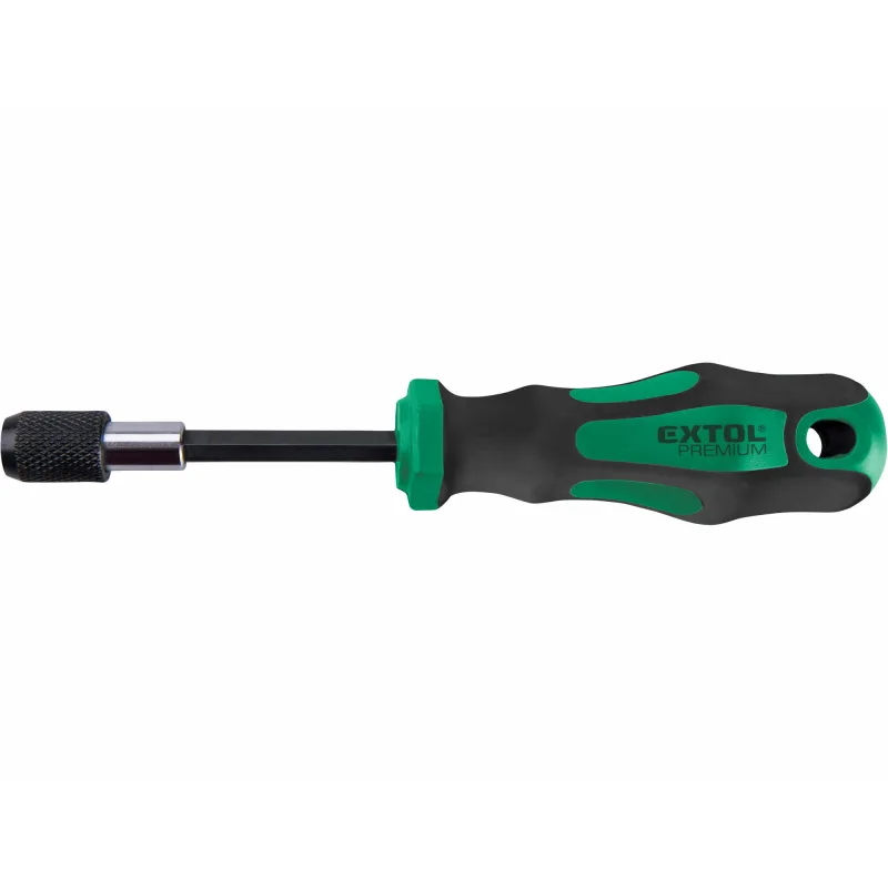 Skrutkovač na bity s mechanickým zámkom, 1/4"x100mm, Fix-Clip, CrV, EXTOL PREMIUM