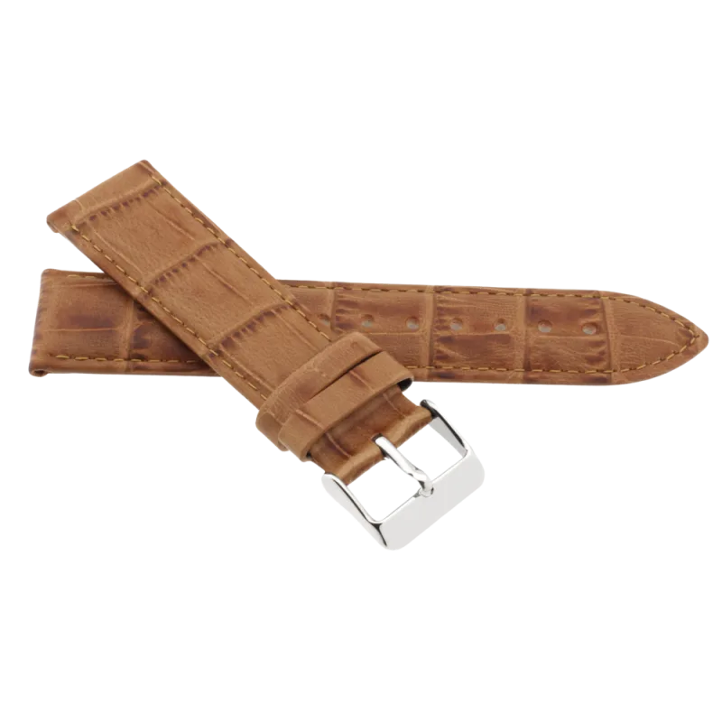 JVD Unisex hnědý kožený řemínek na hodinky R41717/24