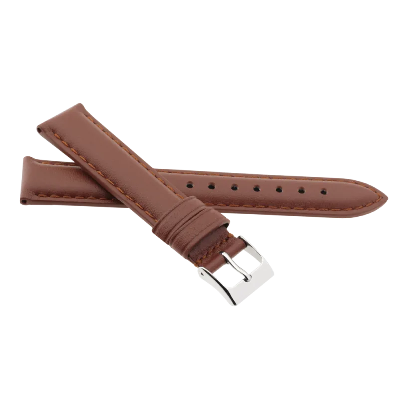 JVD Kožený unisex hnědý řemínek na hodinky R41302/12
