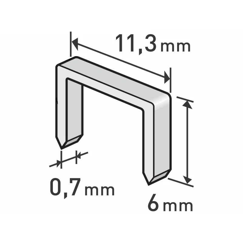 Spony 6mm, 11,3x0,7mm, balenie 1000ks, EXTOL PREMIUM