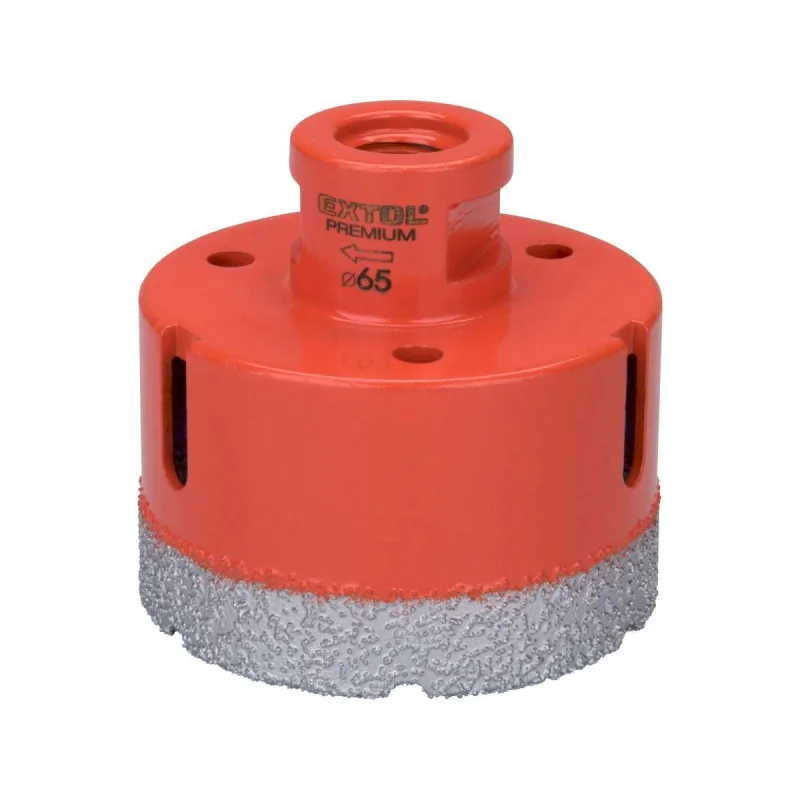 Vrták korunkový diamantový do uhlovej brúsky, ⌀65mm, EXTOL PREMIUM