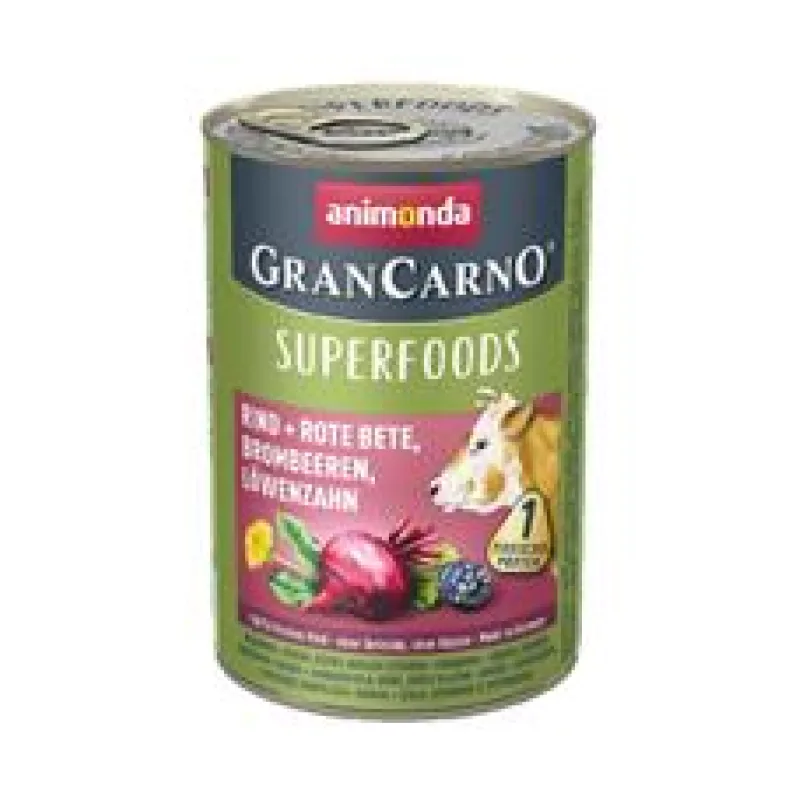 GRANCARNO Superfoods hovězí,čv.řepa,ostružiny,pampeliška pro psy 800 g