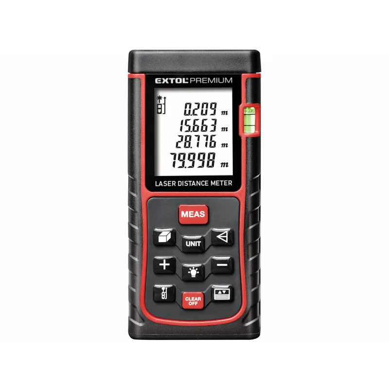 Merač vzdialenosti laserový, 0,05-80m, EXTOL PREMIUM