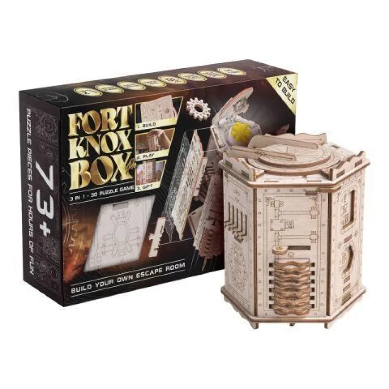 EscapeWelt 3D dřevěná skládačka hlavolamu Fort Knox Pro EWBB