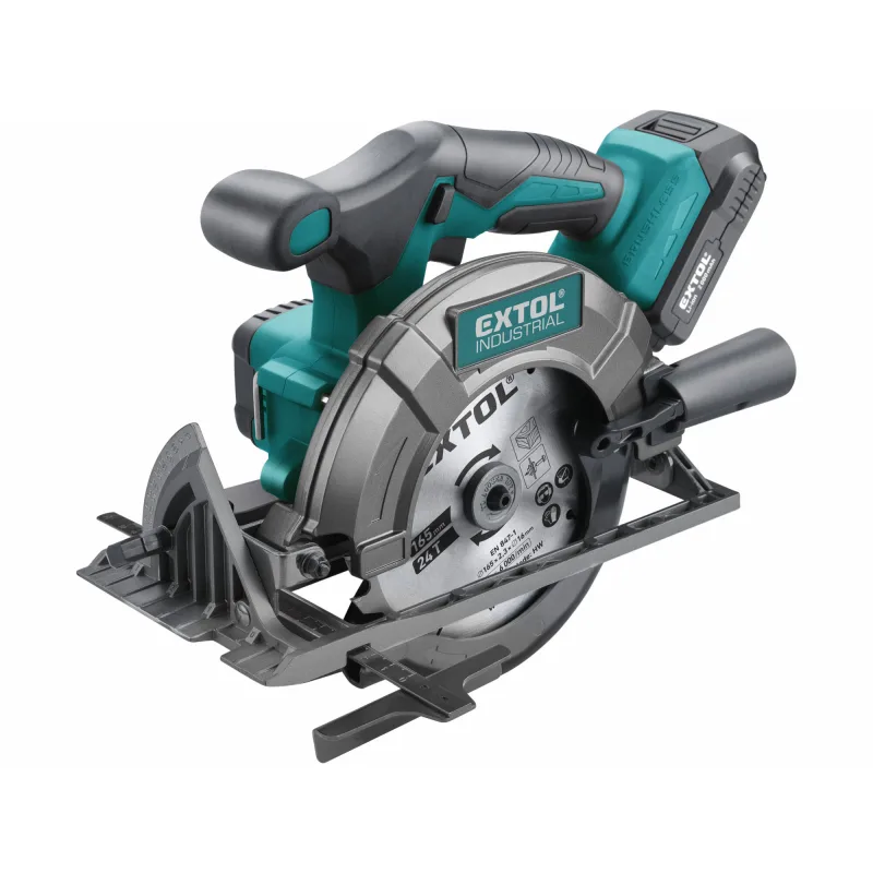 Kotúčová píla aku Share20V, 1x 2Ah, kotúč 165mm, bezuhlíkový motor, EXTOL INDUSTRIAL