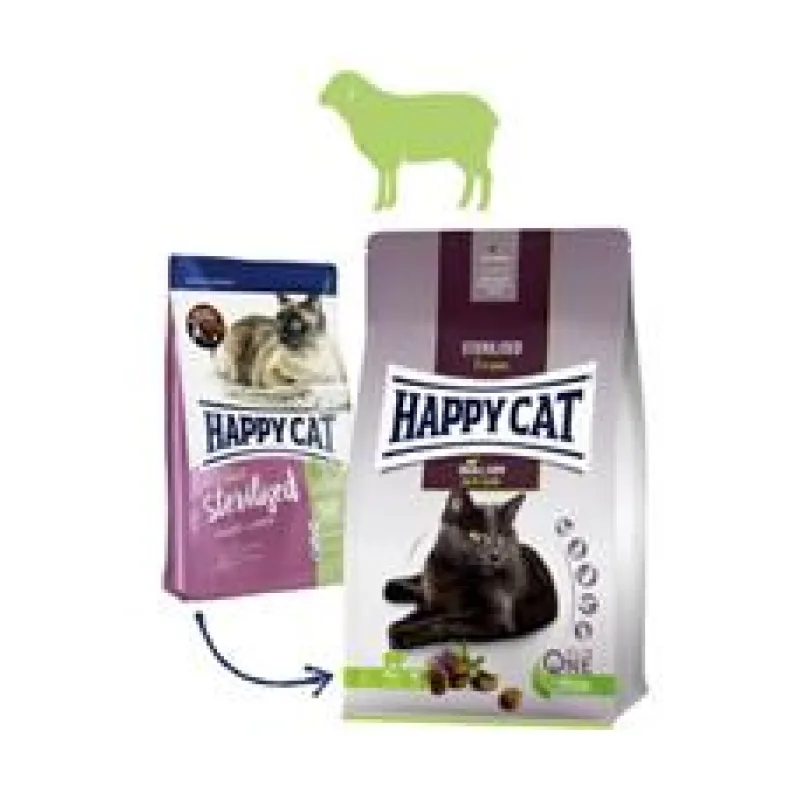 HAPPY CAT NEW Sterilised Weide-Lamm / Jehnečí 10 kg