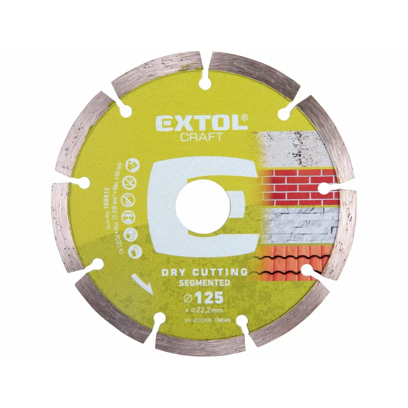 Diamantový rezný kotúč segmentový, 125mm, EXTOL CRAFT