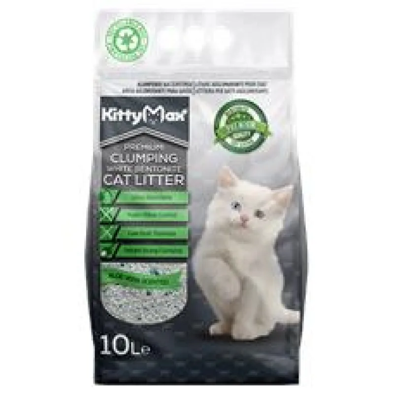 KITTYMAX hrudkující, bezprašný bílý bentonit ALOE VERA 10l
