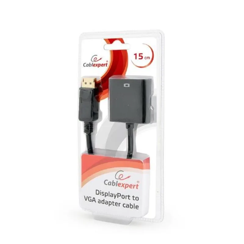 Gembird adaptér DisplayPort (M) na VGA (F), 0.15 m kábel, čierny, blister…