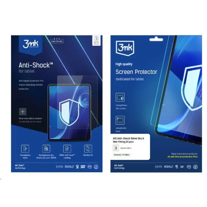 3mk All-Safe - AIO fólie Anti-Shock Full Wet Fitting Tablet, 5 ks…