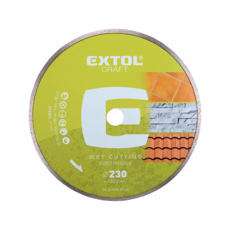Diamantový rezný kotúč plný, 230mm, EXTOL CRAFT
