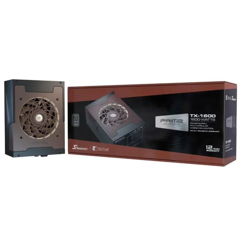 NOCTUA zdroj Seasonic 1600W PRIME TX-1600 NE, 120mm, Plně modulární, …