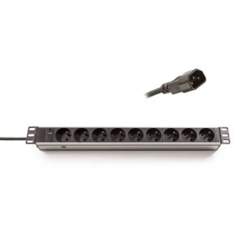 19" rozvodný panel, 9x230V, 1U, IEC320 C14 2, 5m 96086