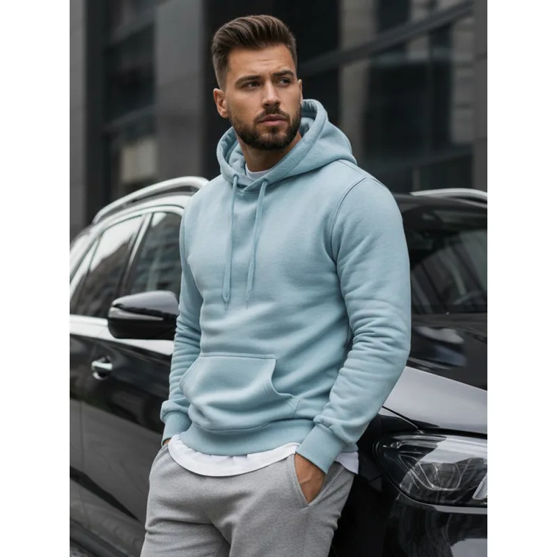 Pánska mikina s kapucňou modrá Dstreet BX5107 XL