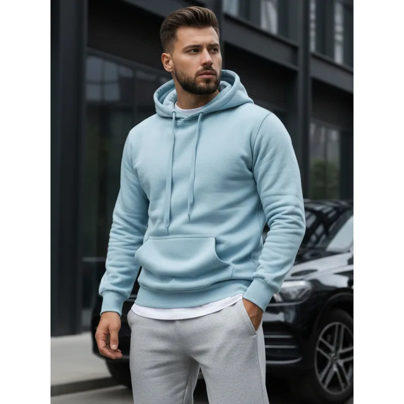 Pánska mikina s kapucňou modrá Dstreet BX5107 XL