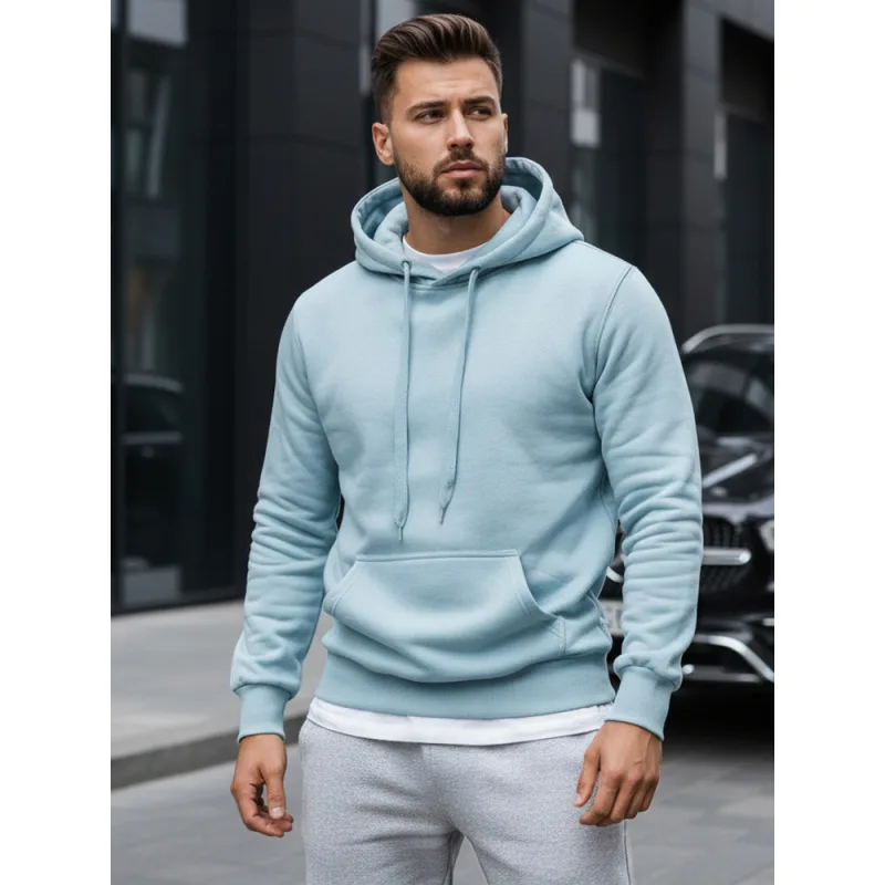 Pánska mikina s kapucňou modrá Dstreet BX5107 XL