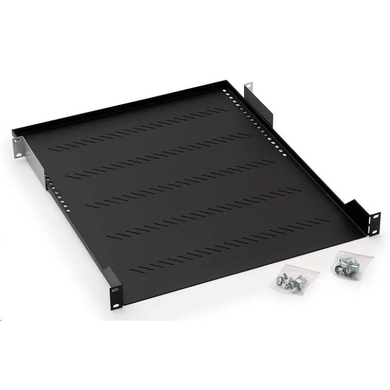 TRITON Regál s perforáciou 19", 1U/ 350 mm, nosnosť 40 kg, čierny RAB…