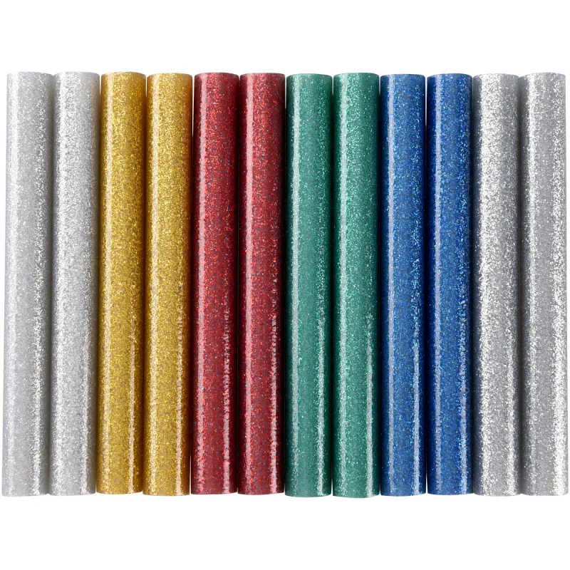 Tyčinky tavné farebné ligotavé 12ks, Ø11mm, dĺžka 100mm, EXTOL CRAFT