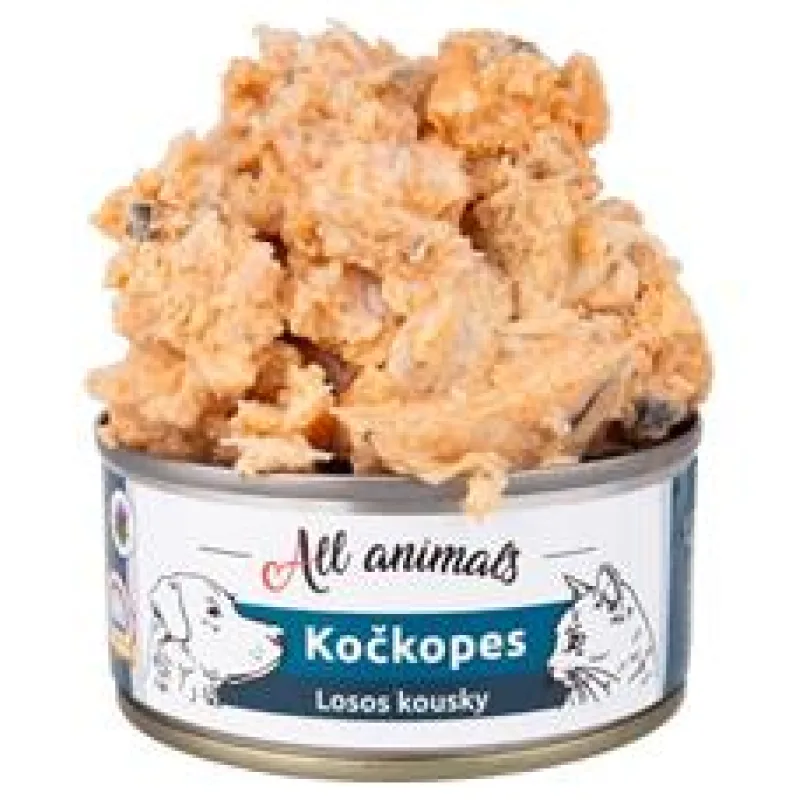 ALL ANIMALS Kočkopes konz. Losos kousky 90g