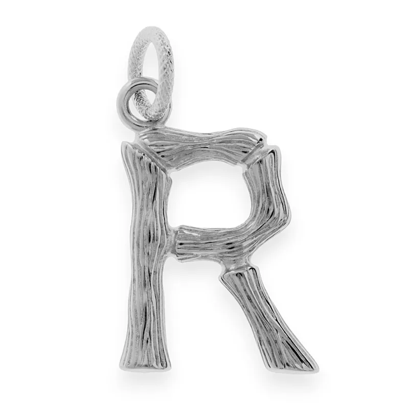 MPM Ocelový unisex nerezový přívěsek "R" 70213 - stříbrné barvy