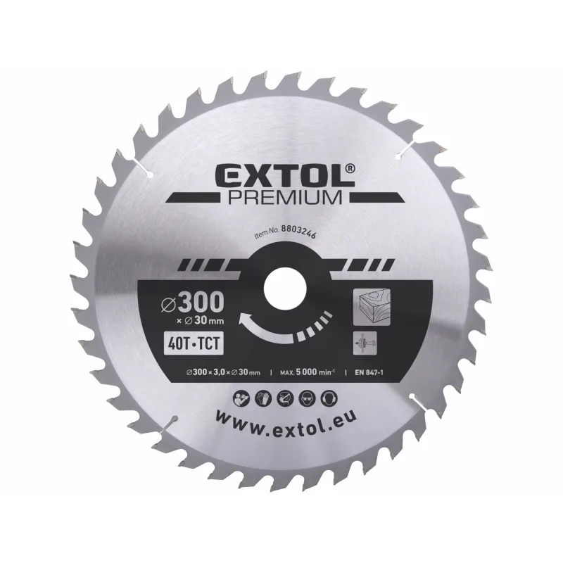 Kotúč pílový s SK plátkami, Ø300x3,2x30mm, 40z, EXTOL PREMIUM