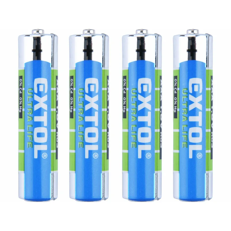 Batéria zink-chloridová 4ks, 1,5V, typ AAA, EXTOL ENERGY