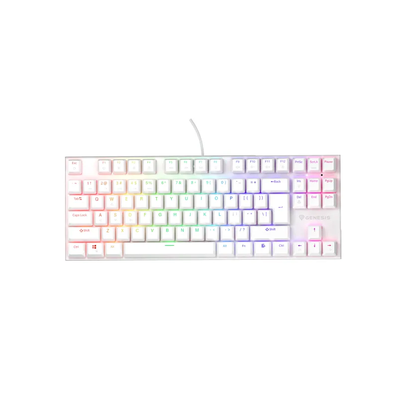 Genesis tichá herná klávesnica THOR 303/ TKL/ RGB/ Outemu Peach Silent/…