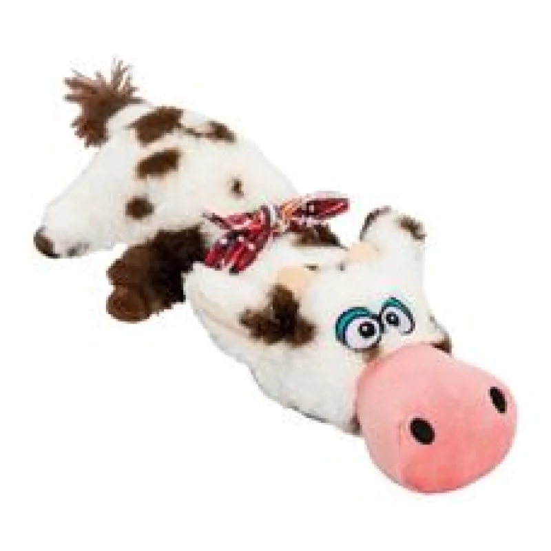 Kravička ležící, plyšová hračka pro psy, HIPHOP DOG, strakatá 30 cm