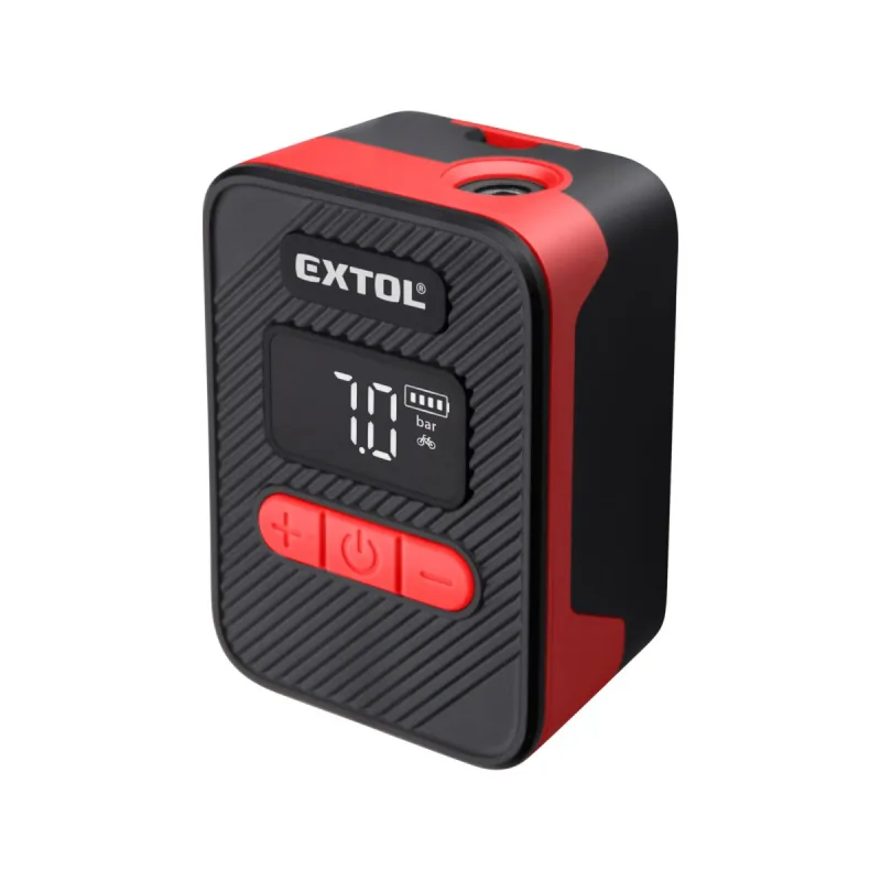 Kompresor akumulátorový, 8V/500mAh Li-ion, max. 10,3bar, 12l/min, EXTOL PREMIUM