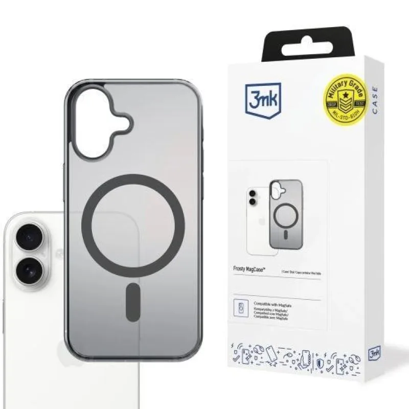 3mk ochranný kryt Frosty MagCase Black pro Apple iPhone 17 5903108664356