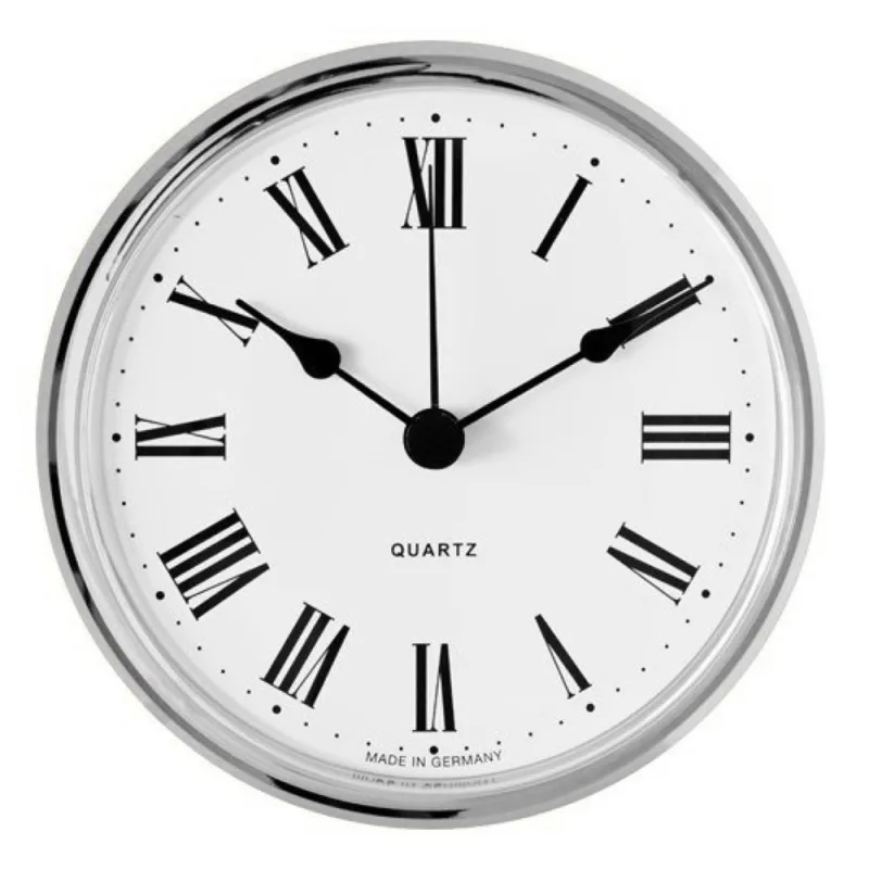 MPM Vestavné hodiny 103 mm - stříbrné, římské číslice 550/4171-03 E22.4790.006901