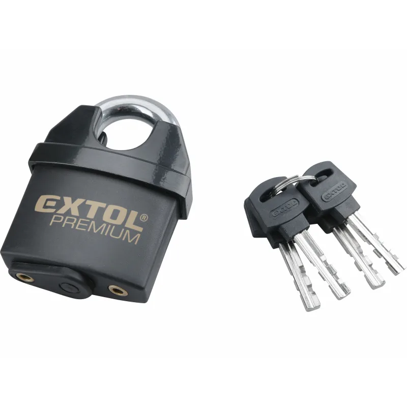 Zámok visací bezpečnostný vodeodolný, 4 kľúče, 60mm, EXTOL PREMIUM