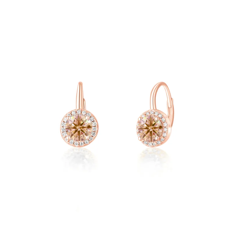 JVD Dámské stříbrné rose gold klasické náušnice se zirkony ryz. 925/1000 SVLE0986XH2RC00