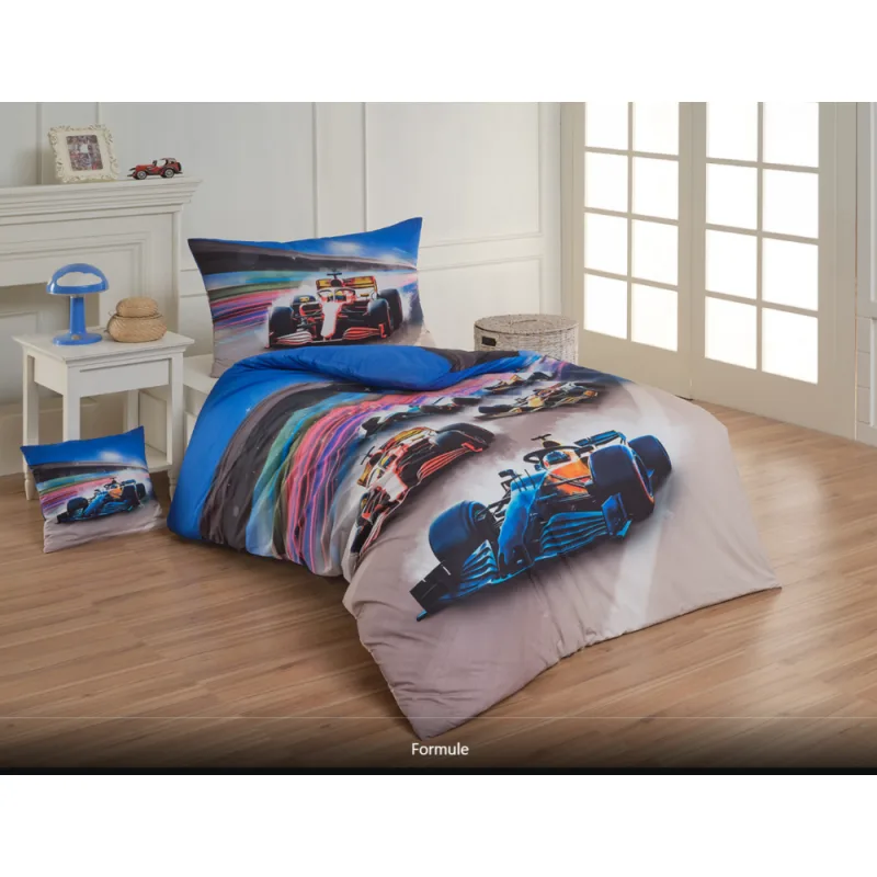 Matějovský Posteľné obliečky Bavlna Deluxe digitál Formula 140x200/70x90 cm