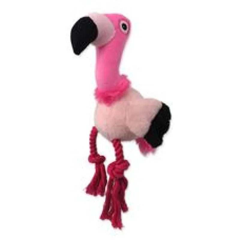 Hračka DF Silent Squeak plameňák růžový 27 cm