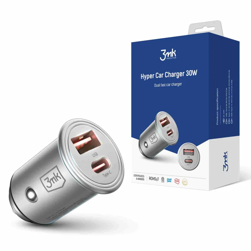 3mk nabíječka do auta - Hyper Car Charger 30W 5903108464574