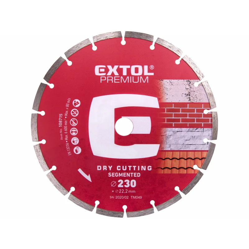 Diamantový rezný kotúč segmentový, 230mm, EXTOL PREMIUM