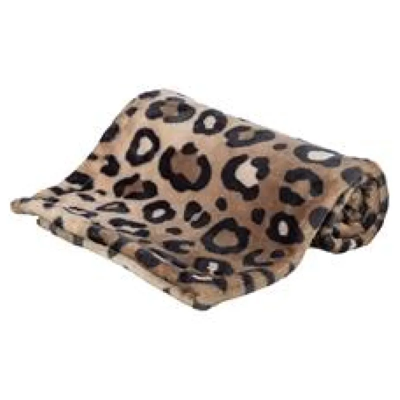 Plyšová deka LEO, 70 x 50 cm, vhodná pro alergiky, leopardí 70x50cm/1ks