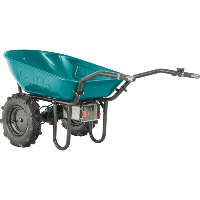 Dvojkolesový stavebný fúrik s pohonom na AKU batériu, 1x 40V/6Ah, 100l, max. 260kg, EXTOL INDUSTRIAL