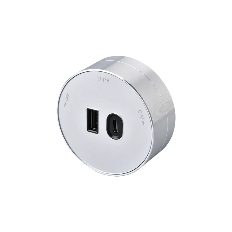 Zásuvkový modul Viking A60S, strieborná/ výstupy - 1xUSB-A, 1xUSB-C/…
