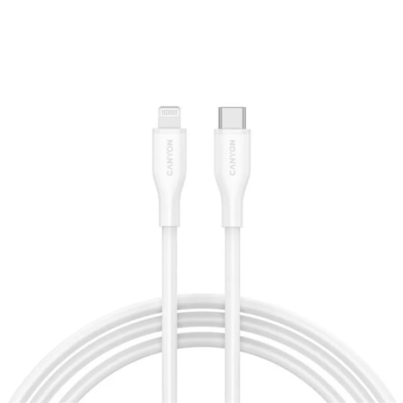 Canyon CLNM60SC10, 1 m kábel, USB-C / Lightning, MFi Apple schválený, 60…